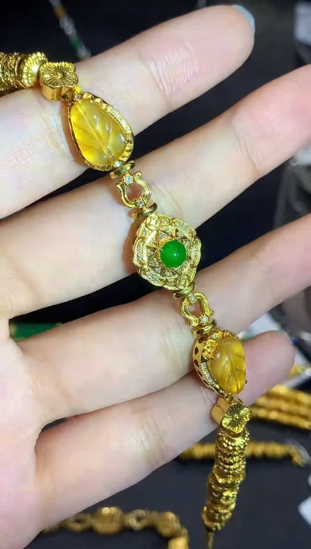 18K金镶嵌手链翡翠SY多样性发其一