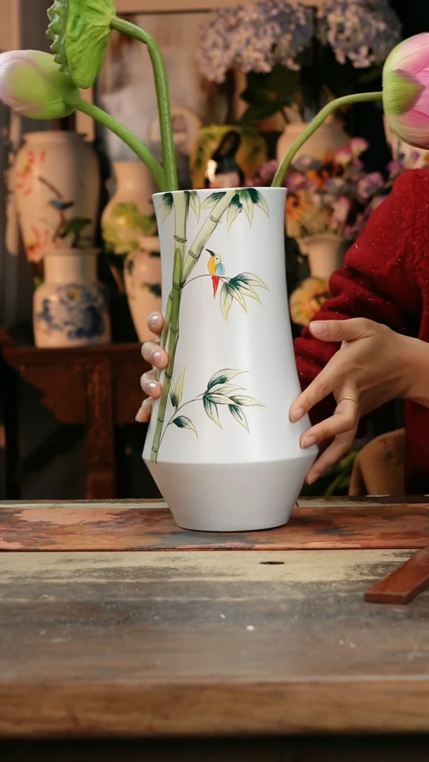 【闪购商品】瓷片景德镇纯手工釉下彩精品花瓶