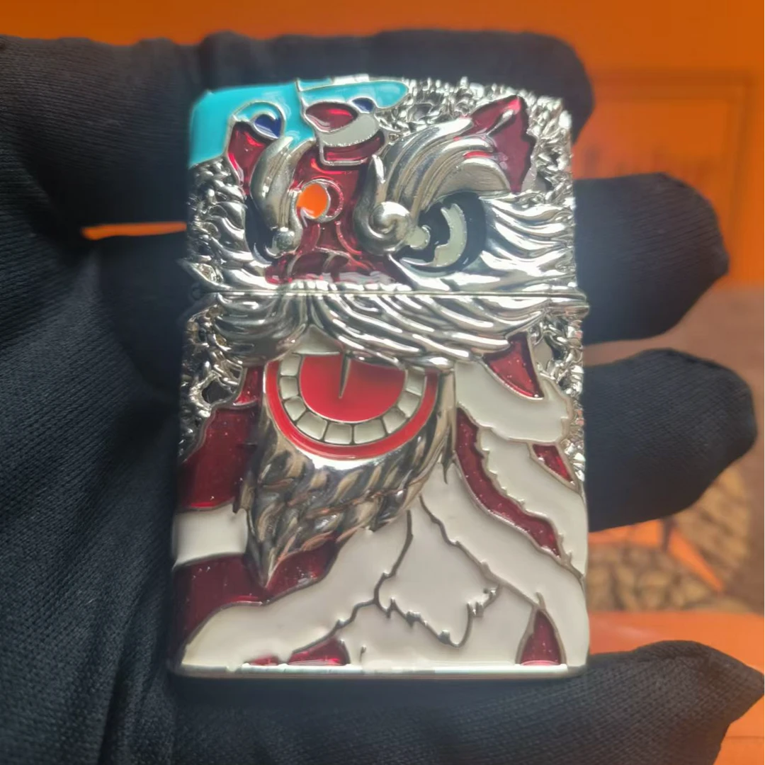 ZORRO 煤油打火机珐琅彩鸿运当头银色 煤油打火机复古老式火机