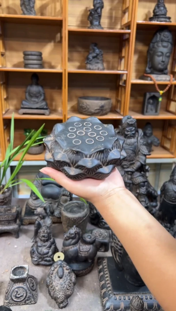 陶土【火山泥】莲蓬实心底座