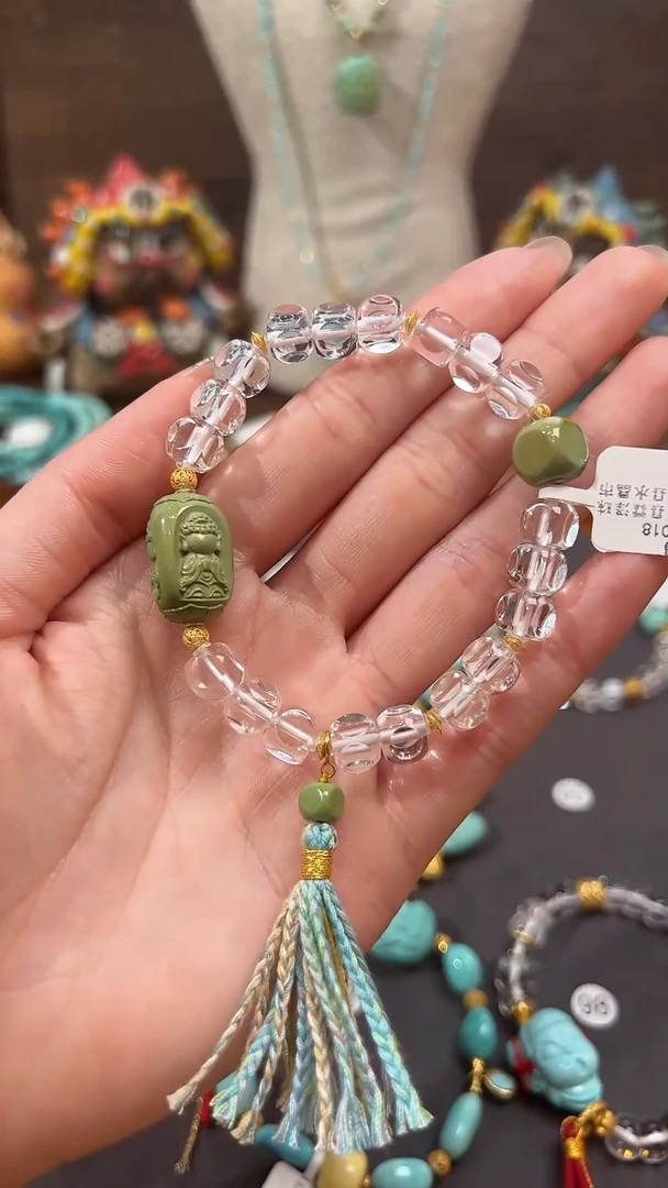 【闪购商品】水晶手链18K金镶嵌白水晶手链