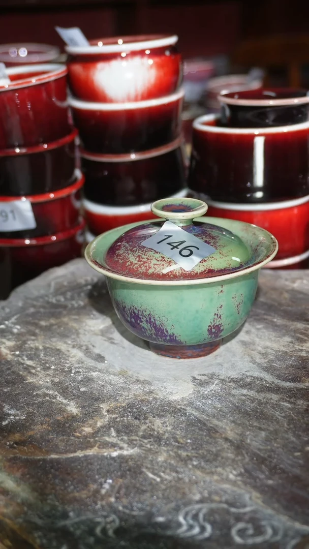 摆件陶精品窑变钧瓷茶器