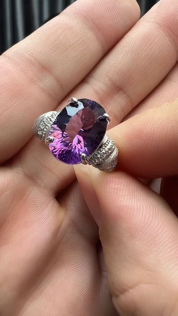 银S925镶嵌戒指水晶水晶戒指