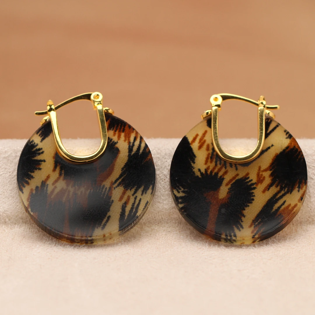 【KEFAN珂梵】法式复古小众设计豹纹圈圈耳环