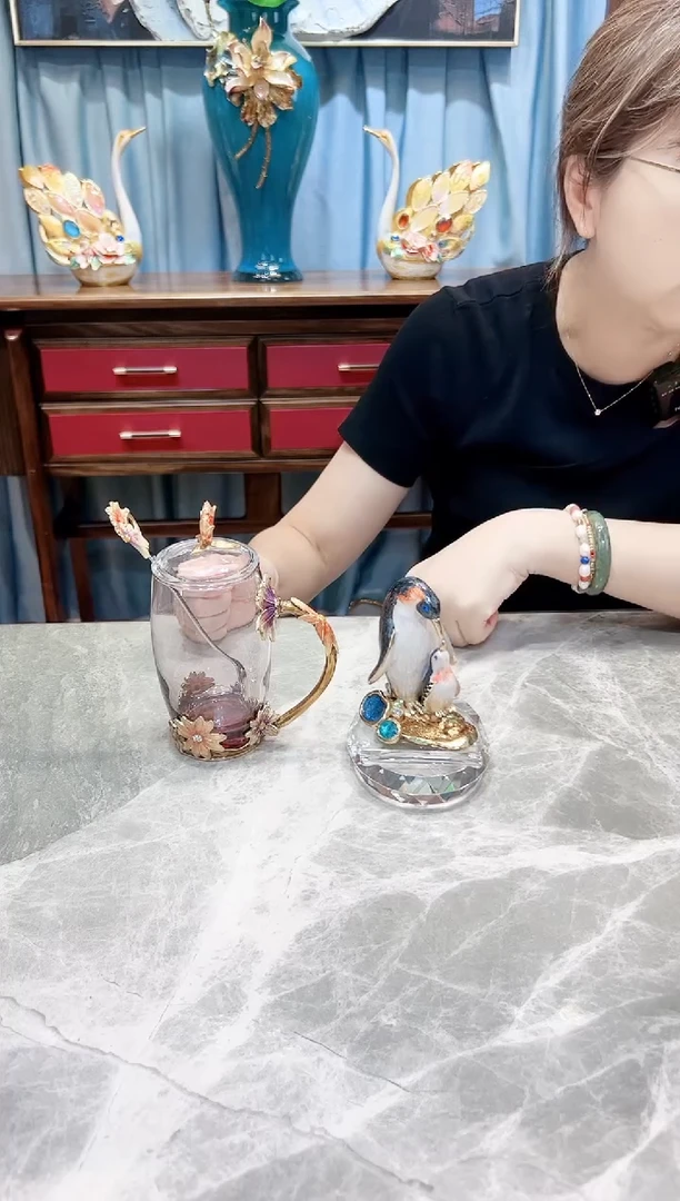人造水晶企鹅支架