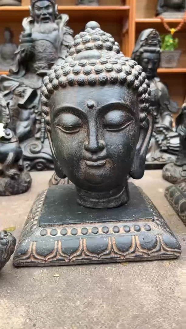 陶土【火山泥】小佛首+莲花底座