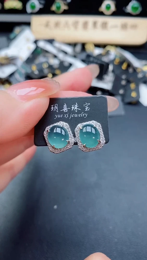 银S925镶嵌戒指翡翠1