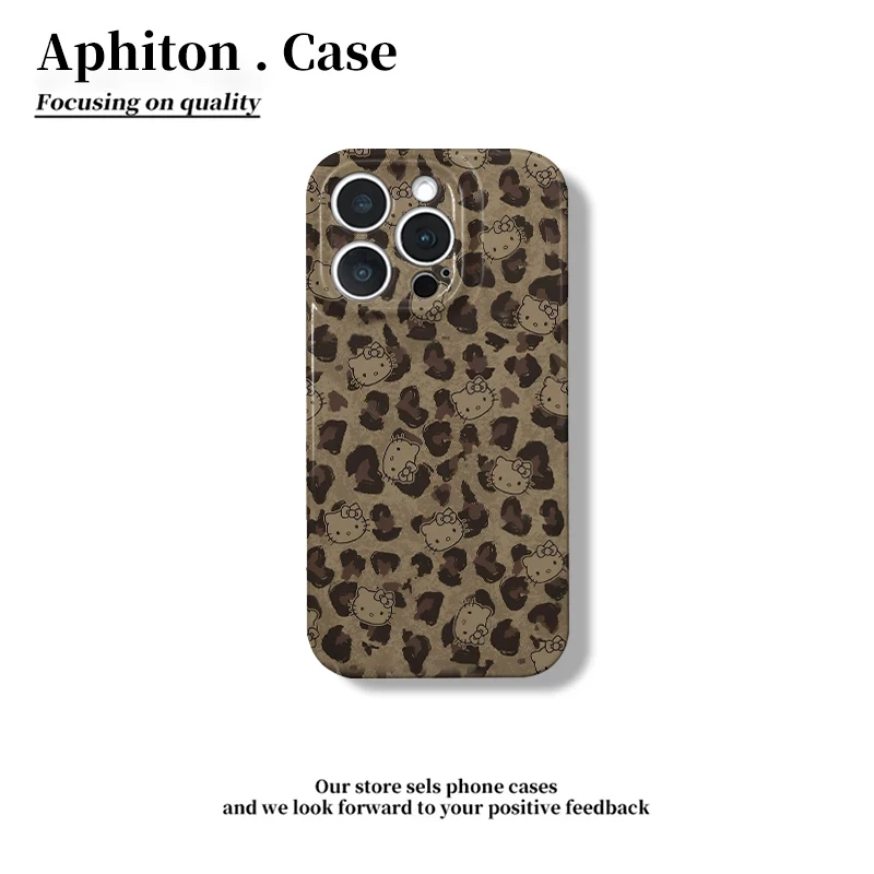 豹纹KT猫适用iPhone17promax手机壳16华为oppo荣耀vivo小米菲林壳
