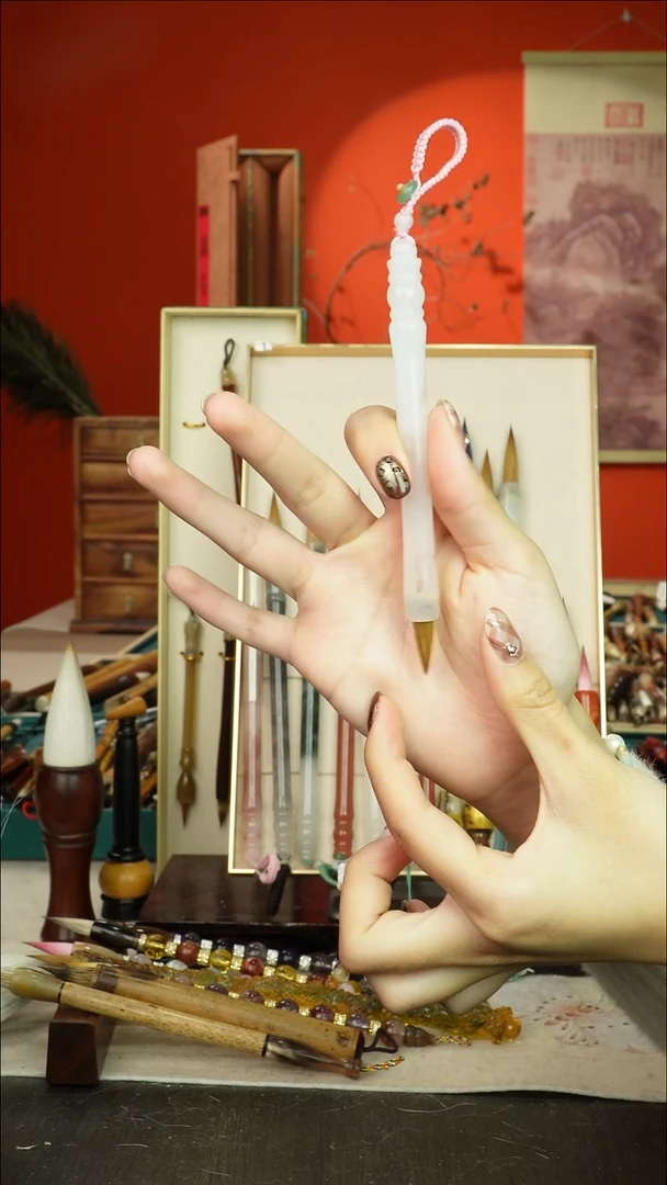 195号闪孤品高货毛笔链接 清水试笔 蘸墨不退