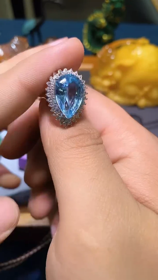 【闪购商品】托帕石戒指银S925镶嵌多样性发一件197