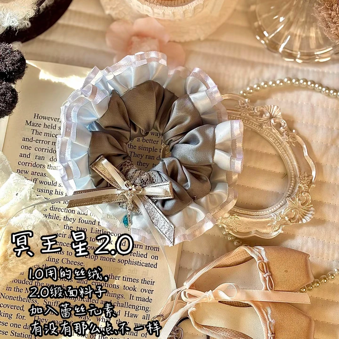 糯米橙《冥王星》原创自制重工大肠发圈 缎面精致气质百搭发圈发饰