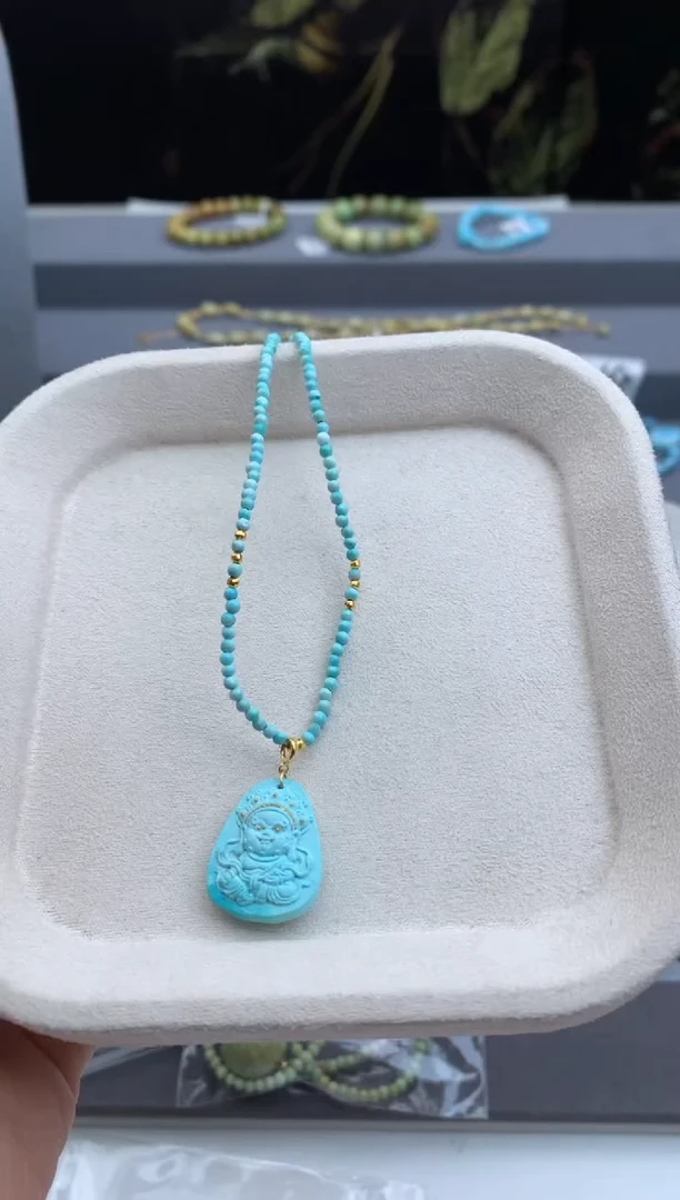 18K金镶嵌绿松石手串茜.n117