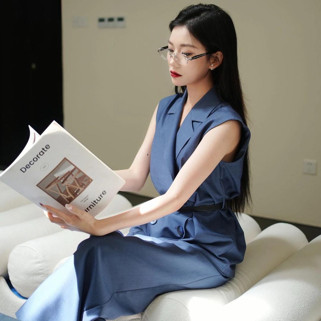 SHILU——2025新款法式老钱风夏季高级感双排扣无袖气质阔腿套装