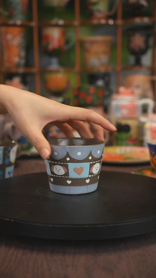 紫砂油画釉下彩手绘