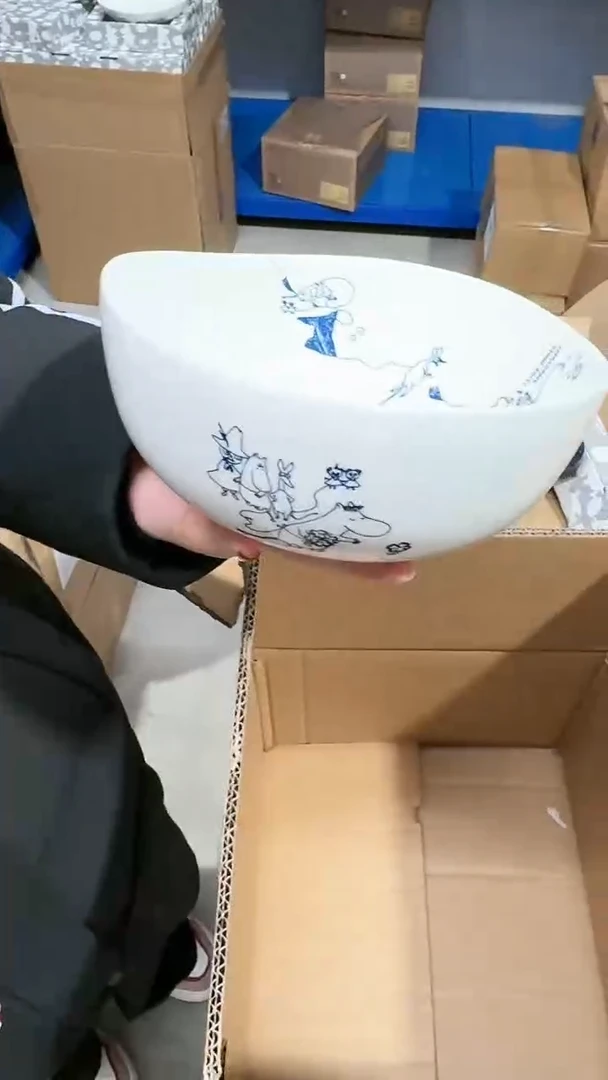 【闪购商品】瓷片姆明80周年蓝白冒险7寸汤碗