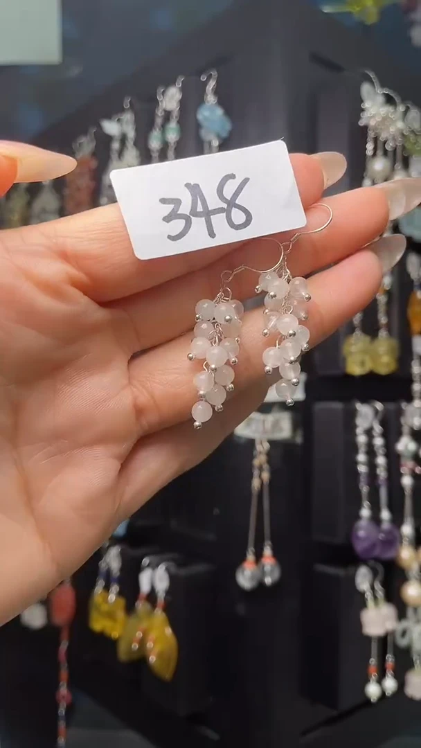 银S925镶嵌耳饰紫晶喜欢拍