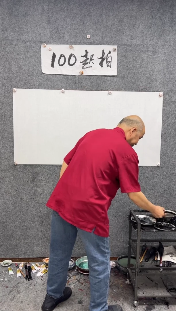 纸本国画现场画马  带收藏证书