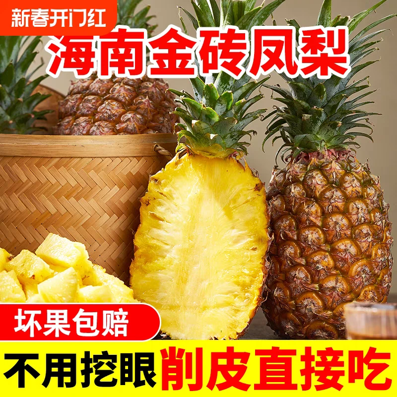 【海南金钻凤梨团】荔z酸甜新鲜水果【4.5-5斤/约2-3个】（1道具=5g)