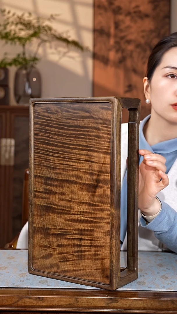 乌木类家具金丝楠阴沉木 独板满纹案几  干泡盘