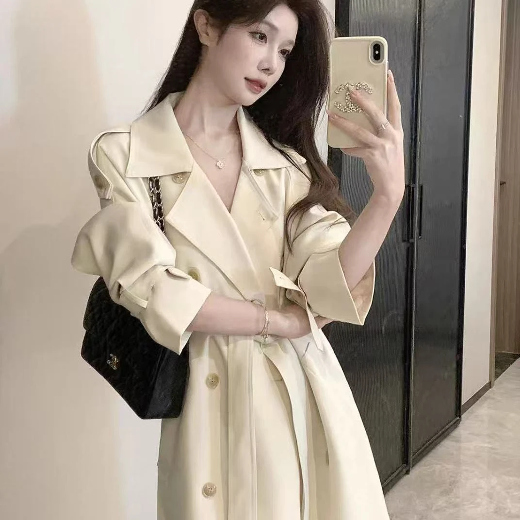 斐戈尔 2025韩版中长款风衣春秋新款