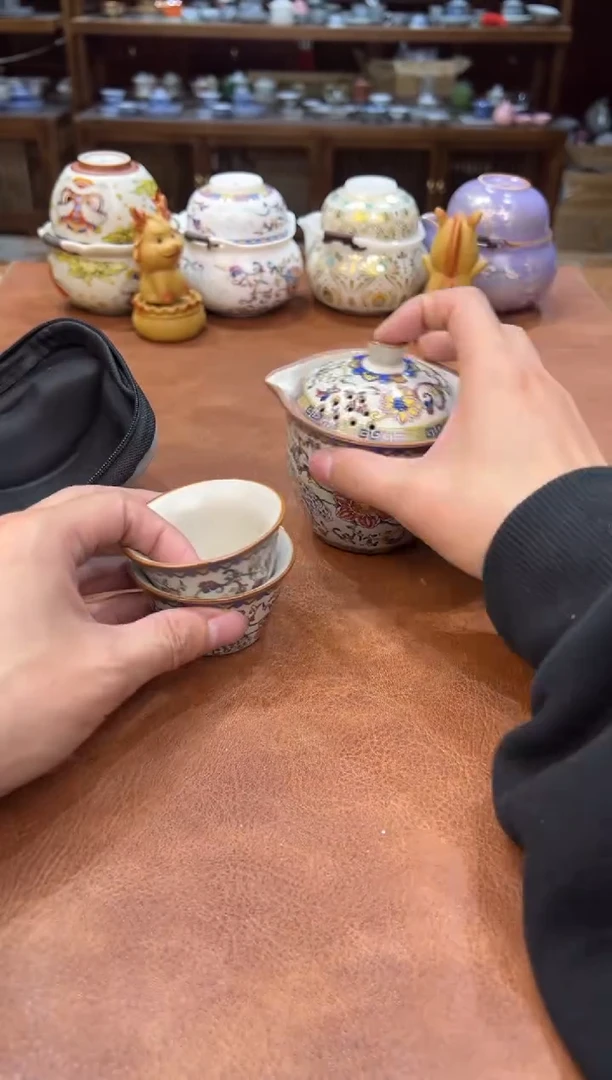 真的很便宜会开片的旅行茶具