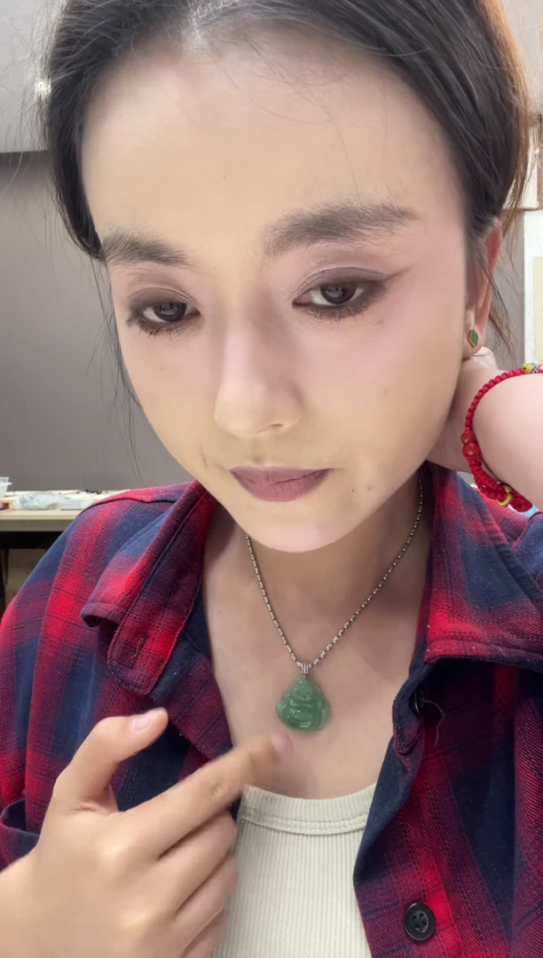 吊坠(不含链)18K金镶嵌翡翠苏*天然缅甸A货翡翠