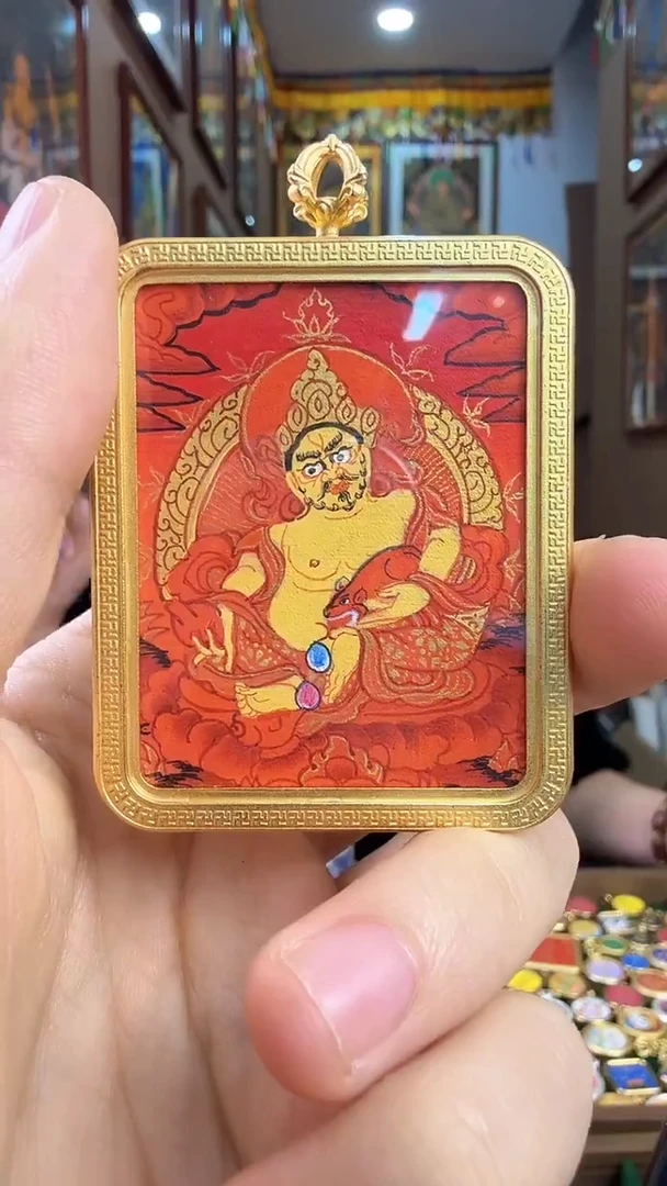 吊坠黄财神-热贡纯手绘唐卡