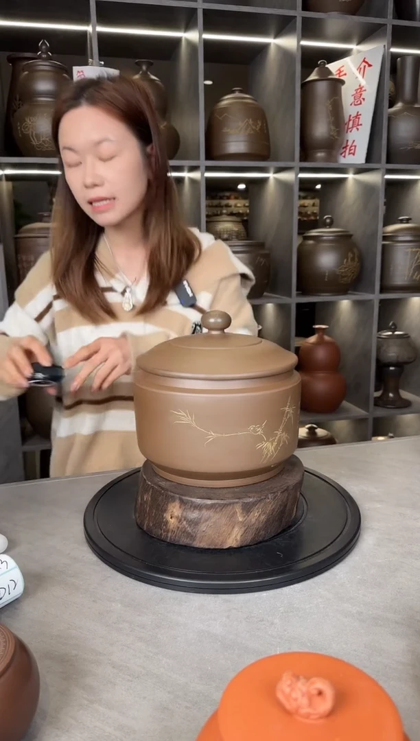 【闪购商品】罐本陶手作坭兴陶2-3斤装茶叶罐手工痕迹
