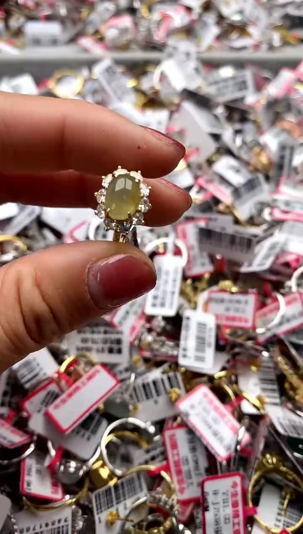 【闪购商品】翡翠戒指银S925镶嵌44444444   4