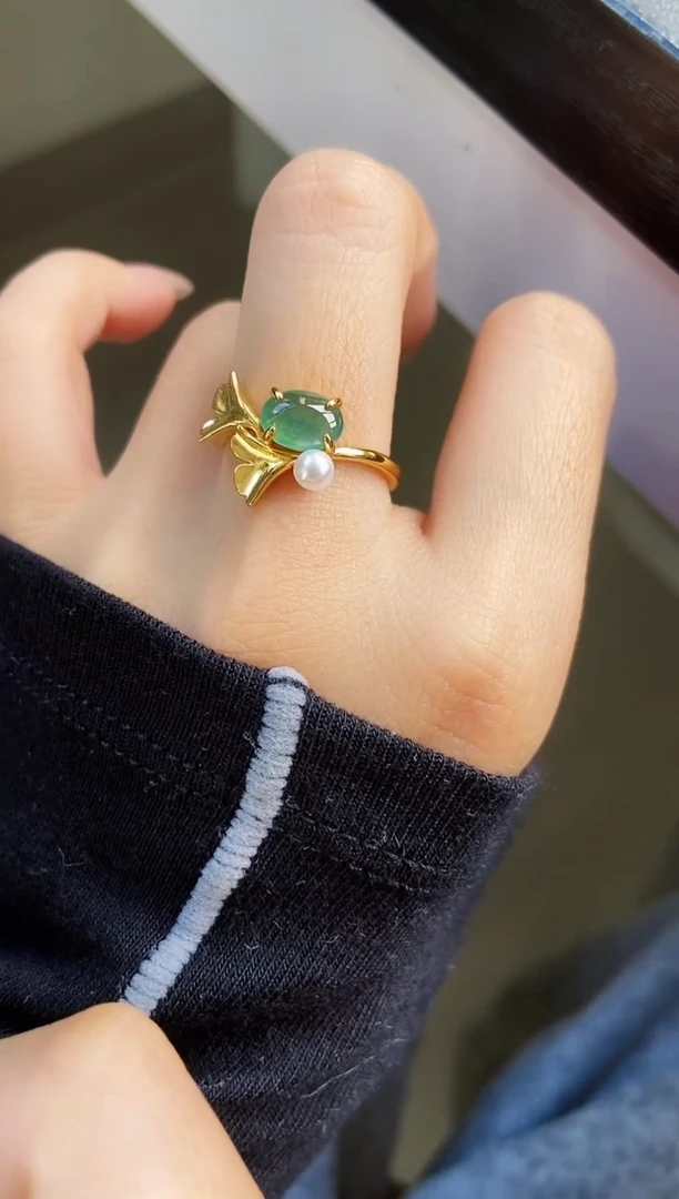 银S925镶嵌戒指翡翠12