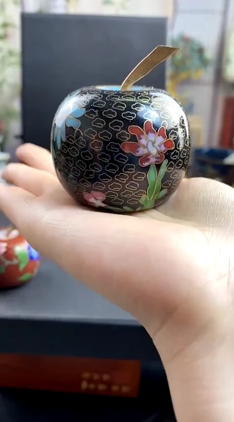 【闪购商品】非遗技艺 景泰蓝苹果黑色