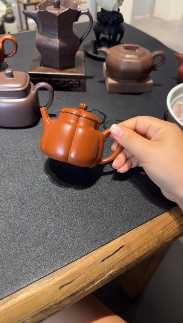 茶壶紫砂馨*繁花 朱泥