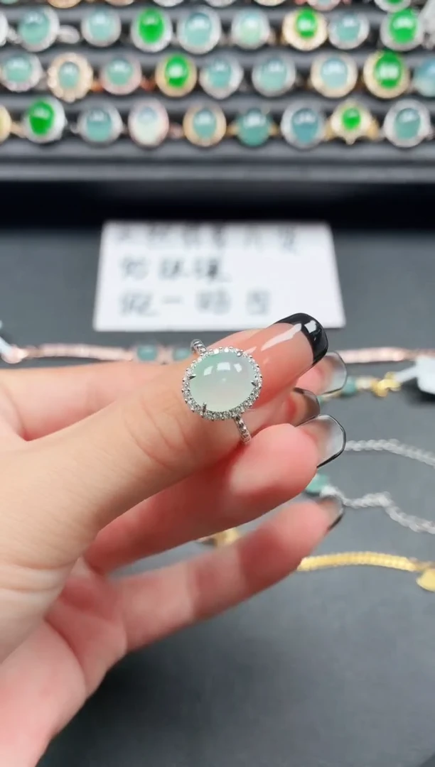 翡翠戒指银S925镶嵌11111111