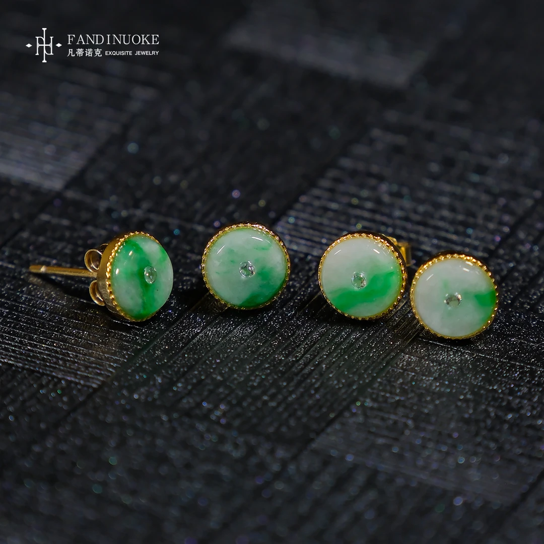 【加加专属】10  MJ30658-天然翡翠百搭款耳钉-多样性发一件-6mm