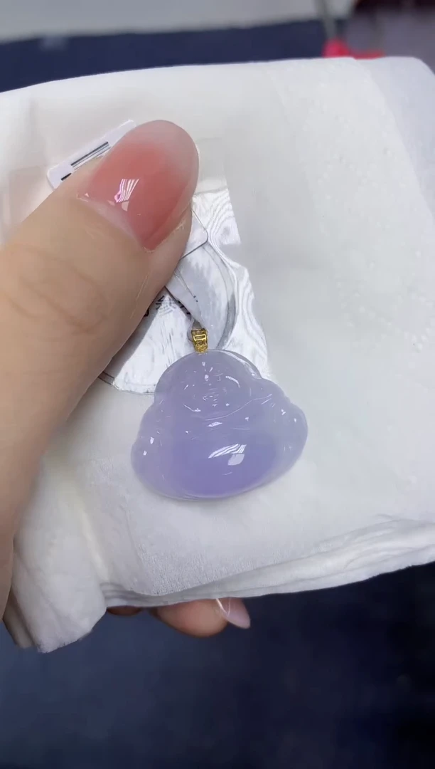 颈饰18K金镶嵌翡翠天然缅甸翡翠A货多样性发一件
