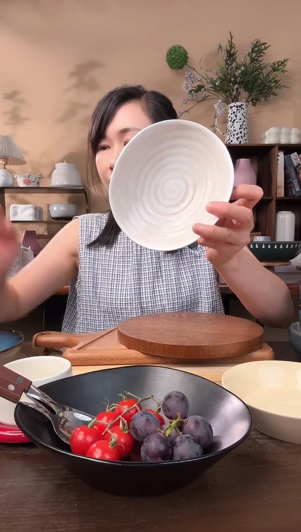 6.2英寸窑变螺纹椭圆盘微瑕