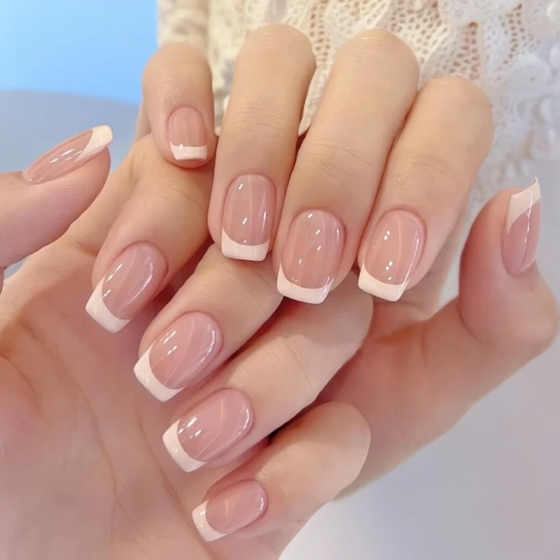 2025新款手工穿戴甲百搭简约短款法式指甲贴片学生ins可拆卸美甲