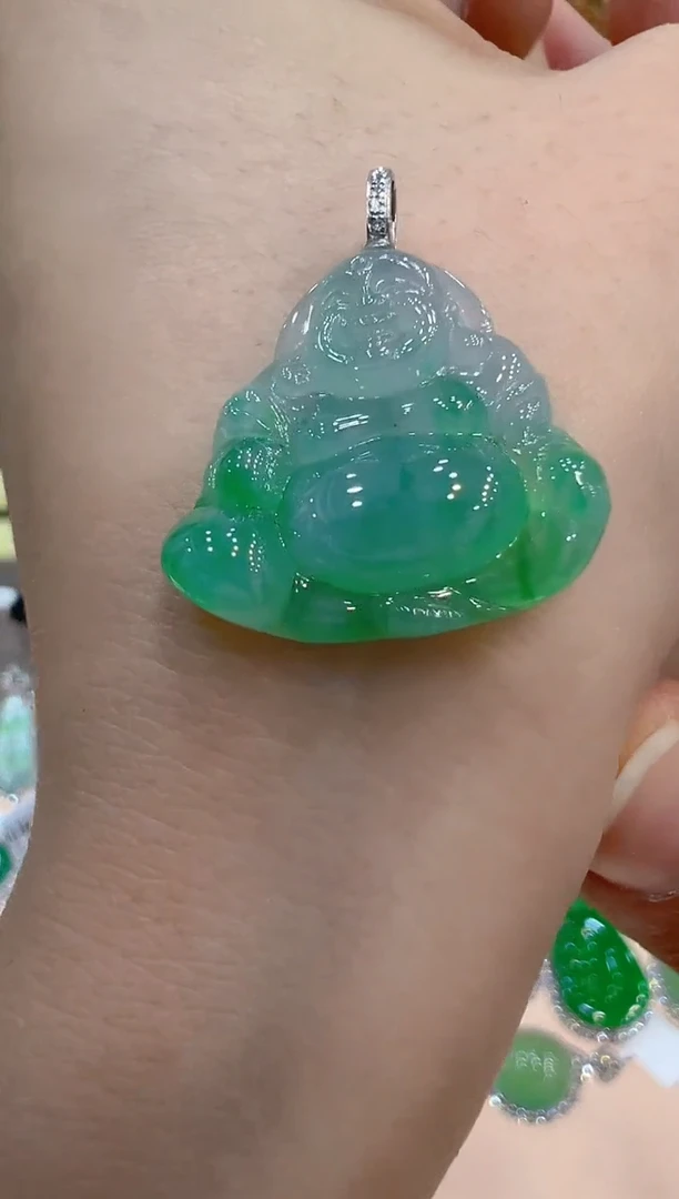 翡翠18K金镶嵌吊坠(不含链)多样性团购发一件