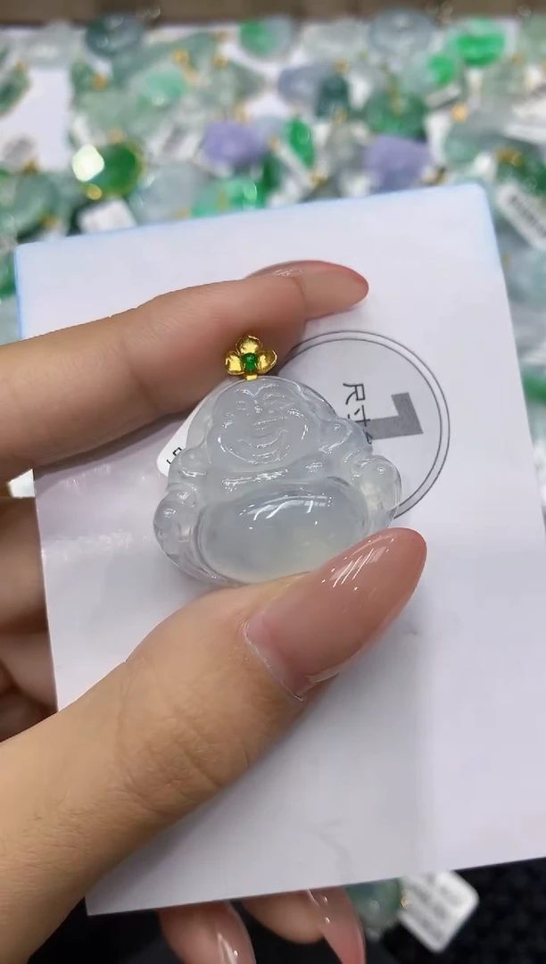 颈饰18K金镶嵌翡翠11111111