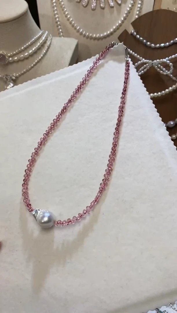 淡水珍珠钛钢颈饰设计款（琉璃)