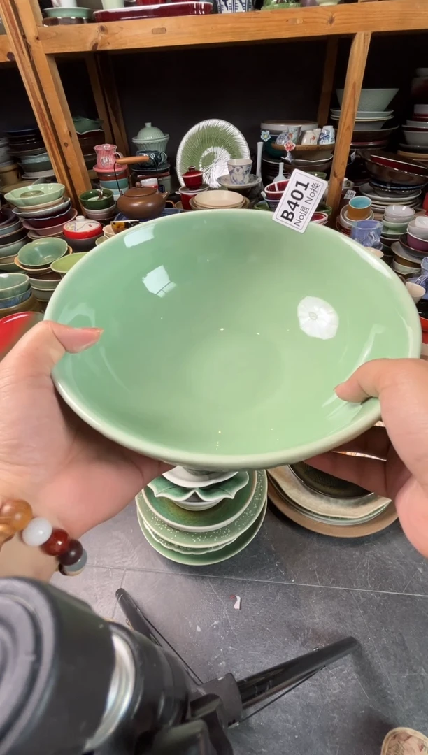 瓷片@***Gb401福利球形外锤纹汤碗