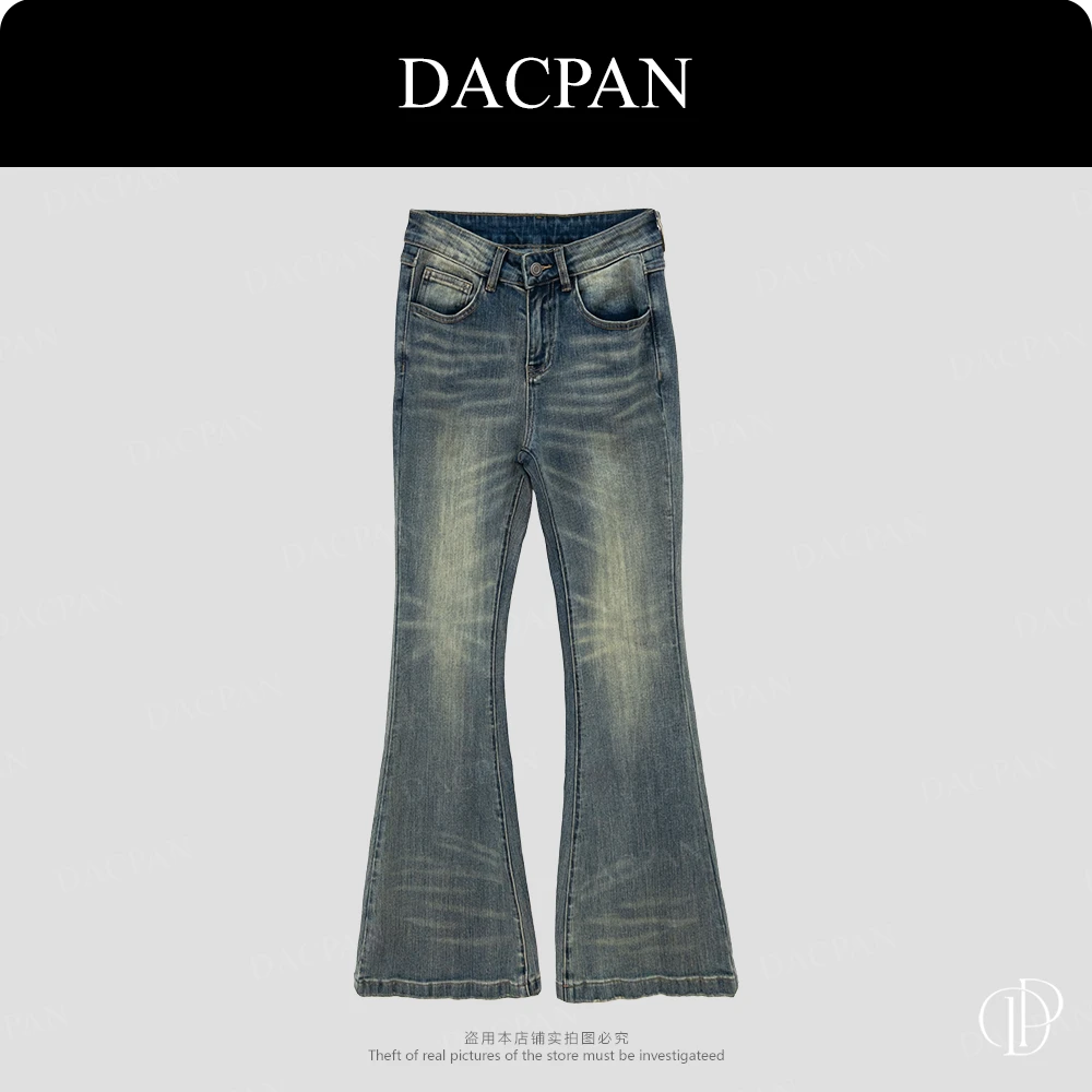 DACPAN-“乘风破浪”复古猫抓纹微喇牛仔裤 2026/盼·PP 523
