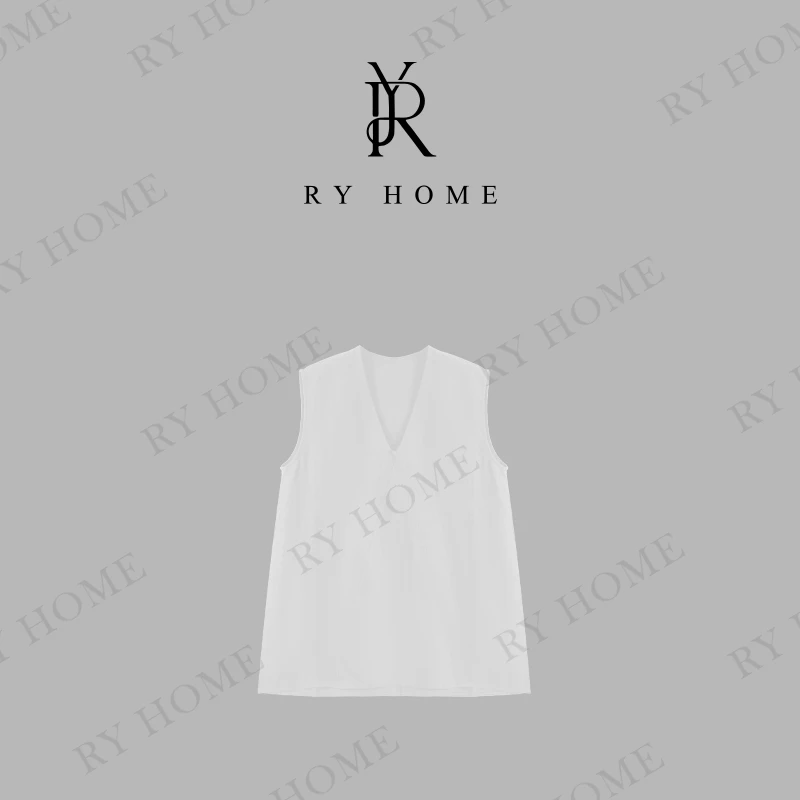 【容雨RYHOME】100%亚麻＋薄款宽松开叉无袖V领马甲251MJ1516