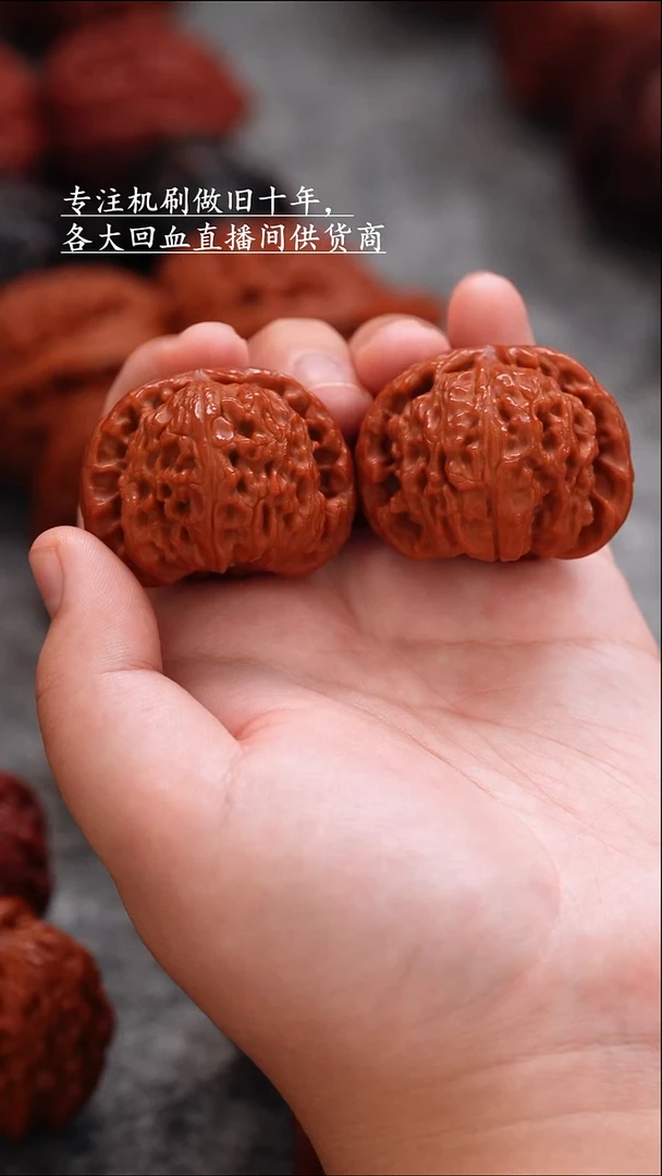 文玩核桃把件文玩核桃 手把件 白狮子 41mm