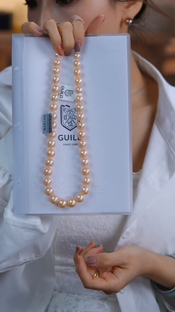 淡水珍珠银S925镶嵌项链9-12MM