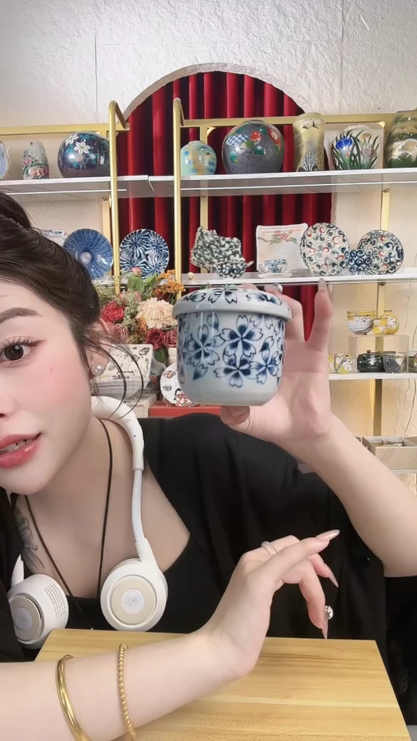 陶瓷樱花蛋盅两只装