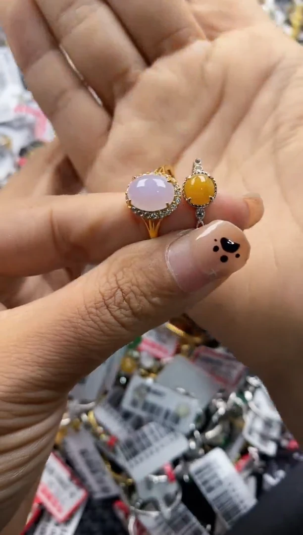 银S925镶嵌戒指翡翠10 10  10  8