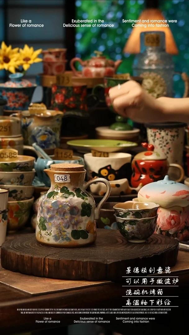 陶瓷景德镇高温釉下彩手工手绘款式@A0048@