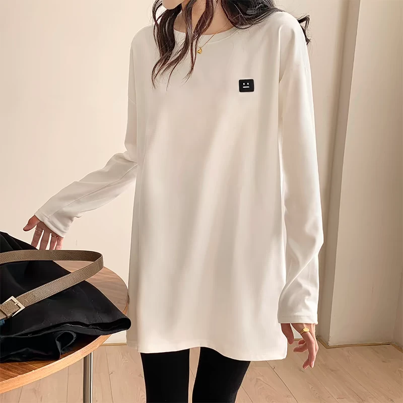 绵论中长款大白T