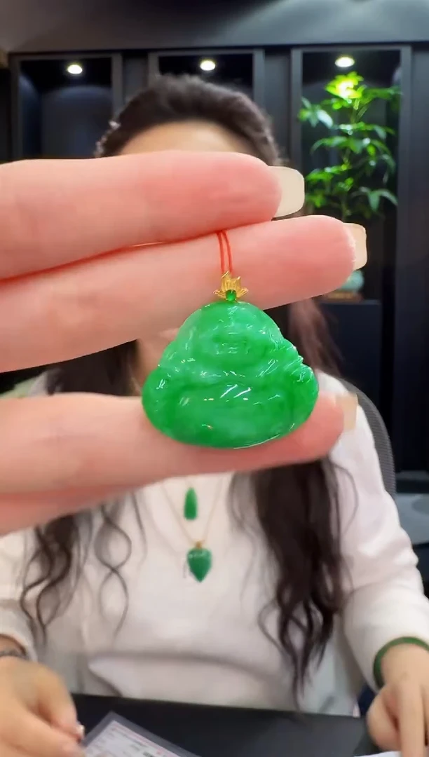 吊坠(不含链)18K金镶嵌翡翠 缅料A货/支持复检/一件